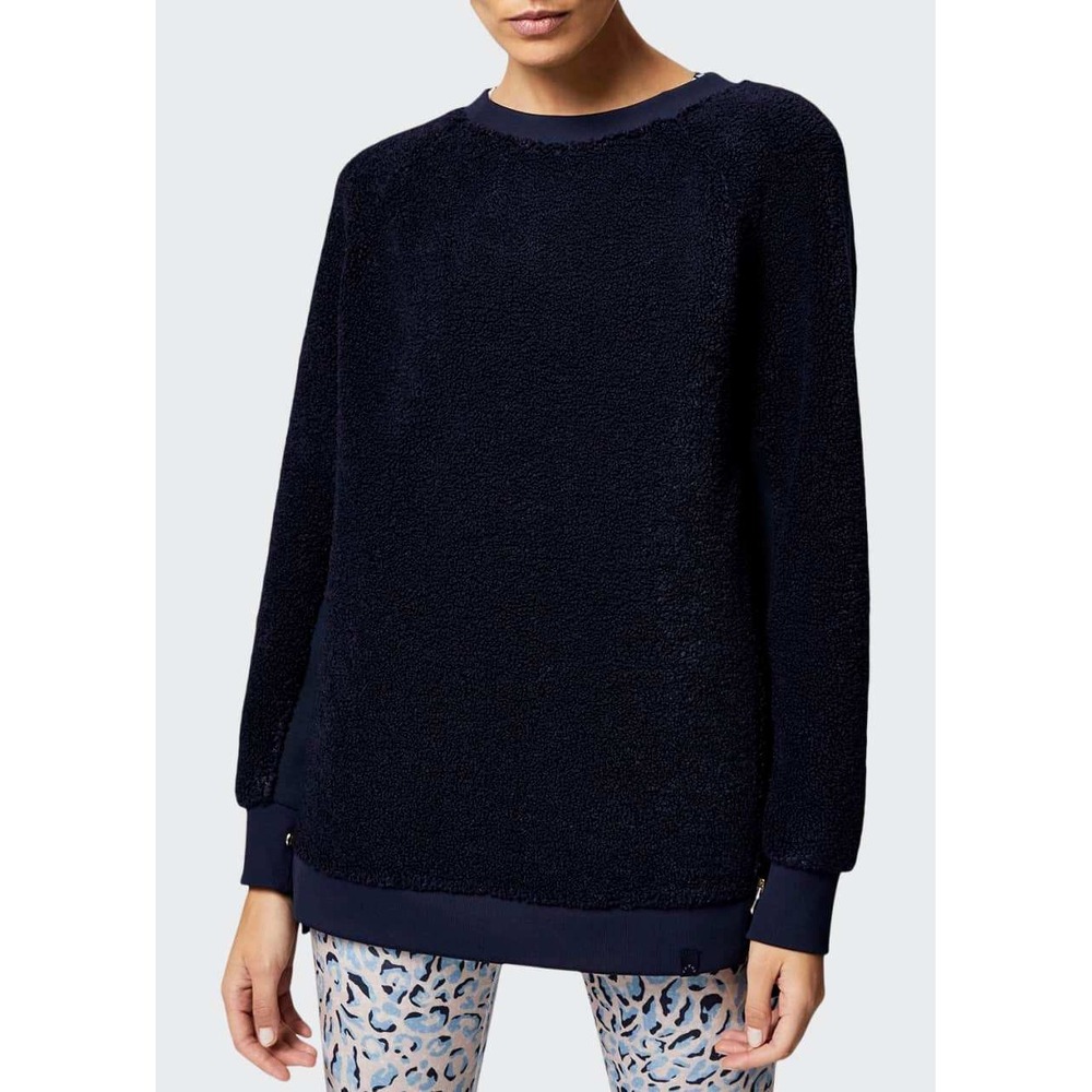 Varley Oakden Sherpa Side Zip Womens Pullover Sweatshirt Large Cozy‎ Athleisure
